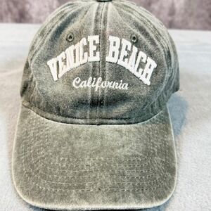 Venice Beach California Embroidered Washed Cotton Baseball Cap Hat Olive Gray